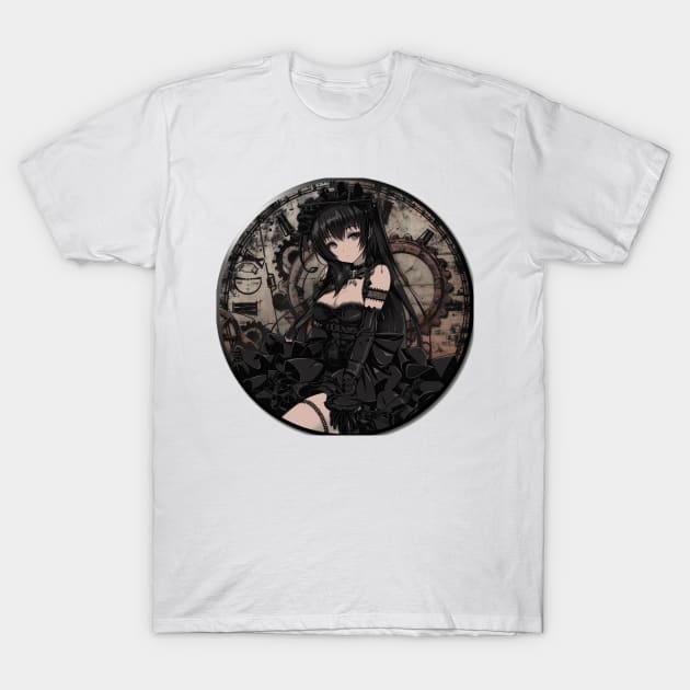 Steampunk Anime Girl Waifu Material Goth T-Shirt by Vlaa